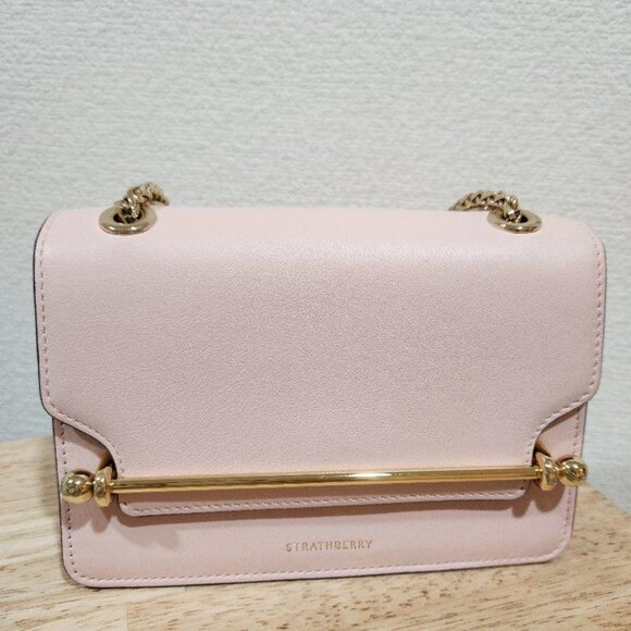 Strathberry East/West Mini Crossbody/Shoulder Bag in Soft Pink - Picture 1 of 5